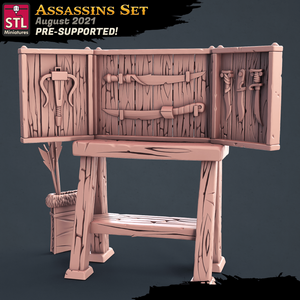 3D Printed STL Miniatures Assassins Set 28 - 32mm War Gaming D&D - Charming Terrain