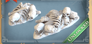 3D Printed STL Miniatures Bone Piles 28 - 32mm War Gaming D&D - Charming Terrain