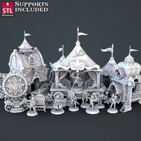 3D Printed STL Miniatures Carnival Vol 2 Set | 28 - 32mm War Gaming D&D - Charming Terrain