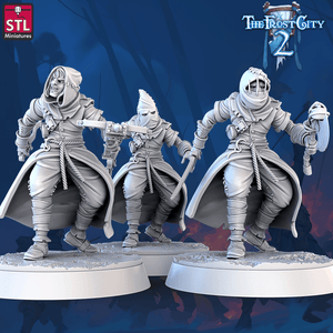 3D Printed STL Miniatures Cultist Set The Frost City 2 28 - 32mm War Gaming D&D - Charming Terrain