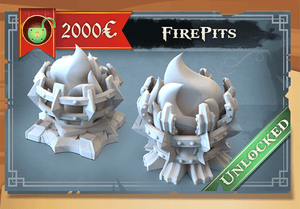 3D Printed STL Miniatures Fire Pits 28 - 32mm War Gaming D&D - Charming Terrain