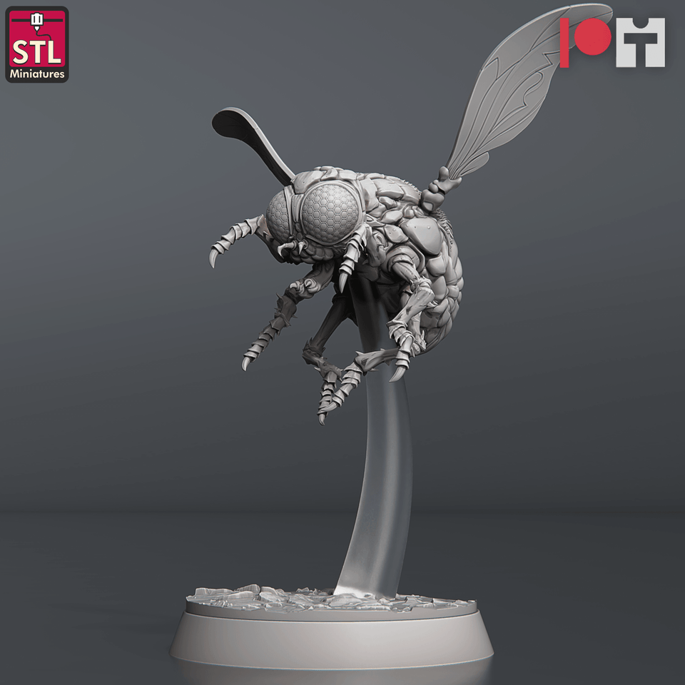 3D Printed STL Miniatures Giant Flies Set 28 - 32mm War Gaming D&D - Charming Terrain