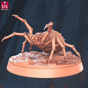 3D Printed STL Miniatures Giant Spiders Set 28 - 32mm War Gaming D&D - Charming Terrain