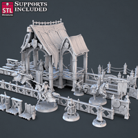 3D Printed STL Miniatures Jousting Set 28mm - 32mm War Gaming D&D - Charming Terrain