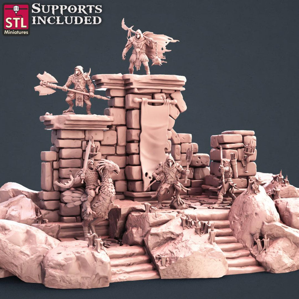 3D Printed STL Miniatures Kenku Set 28 - 32mm War Gaming D&D - Charming Terrain