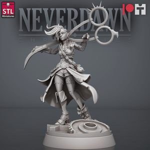 3D Printed STL Miniatures NeverDawn Stein Gang Selene the Fourth 28 - 32mm War Gaming D&D - Charming Terrain