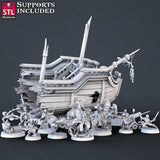 3D Printed STL Miniatures Pirate Set 28 - 32mm War Gaming D&D - Charming Terrain