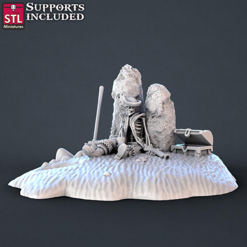 3D Printed STL Miniatures Pirate Set 28 - 32mm War Gaming D&D - Charming Terrain