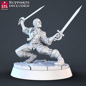 3D Printed STL Miniatures Pirate Set 28 - 32mm War Gaming D&D - Charming Terrain