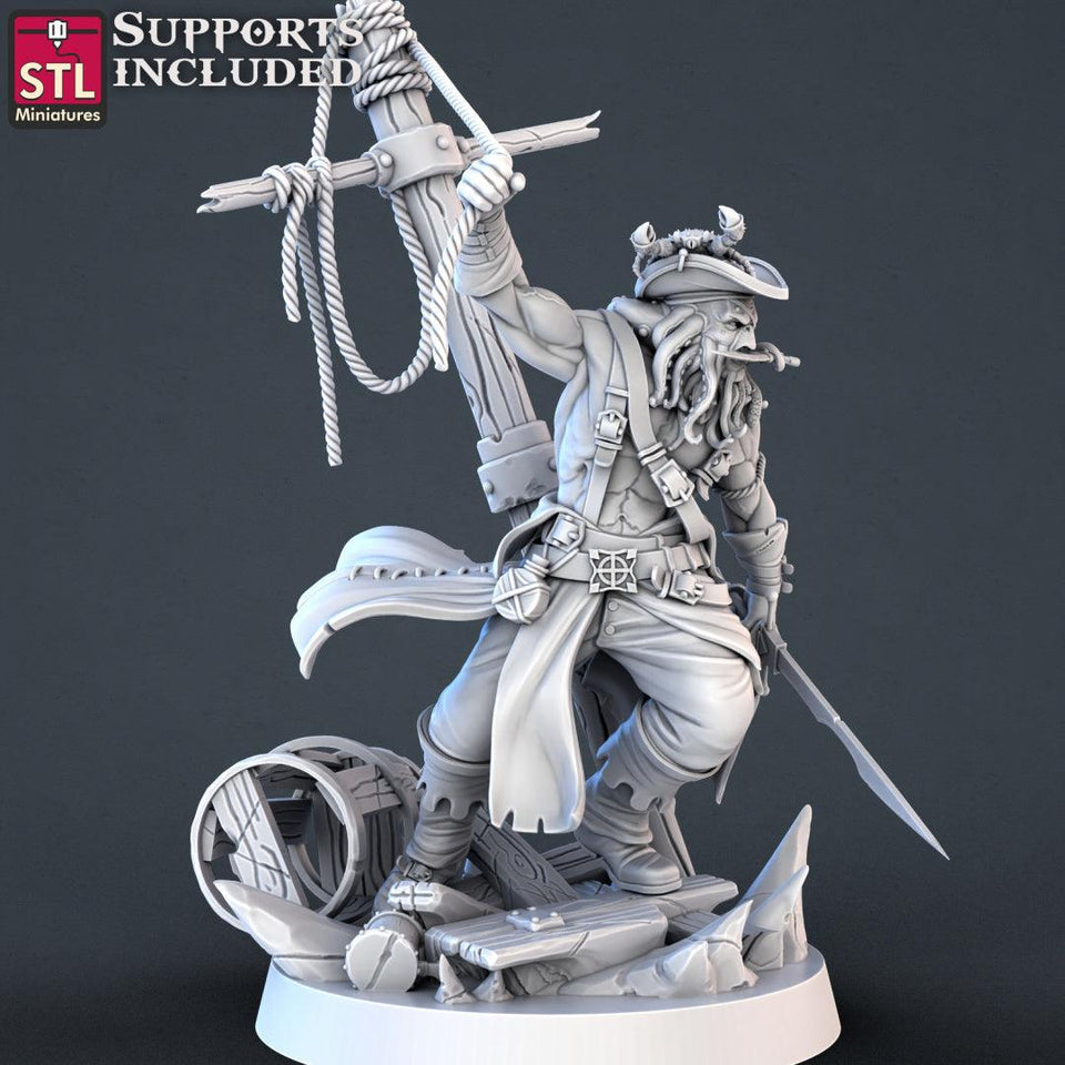 3D Printed STL Miniatures Pirate Set 28 - 32mm War Gaming D&D - Charming Terrain