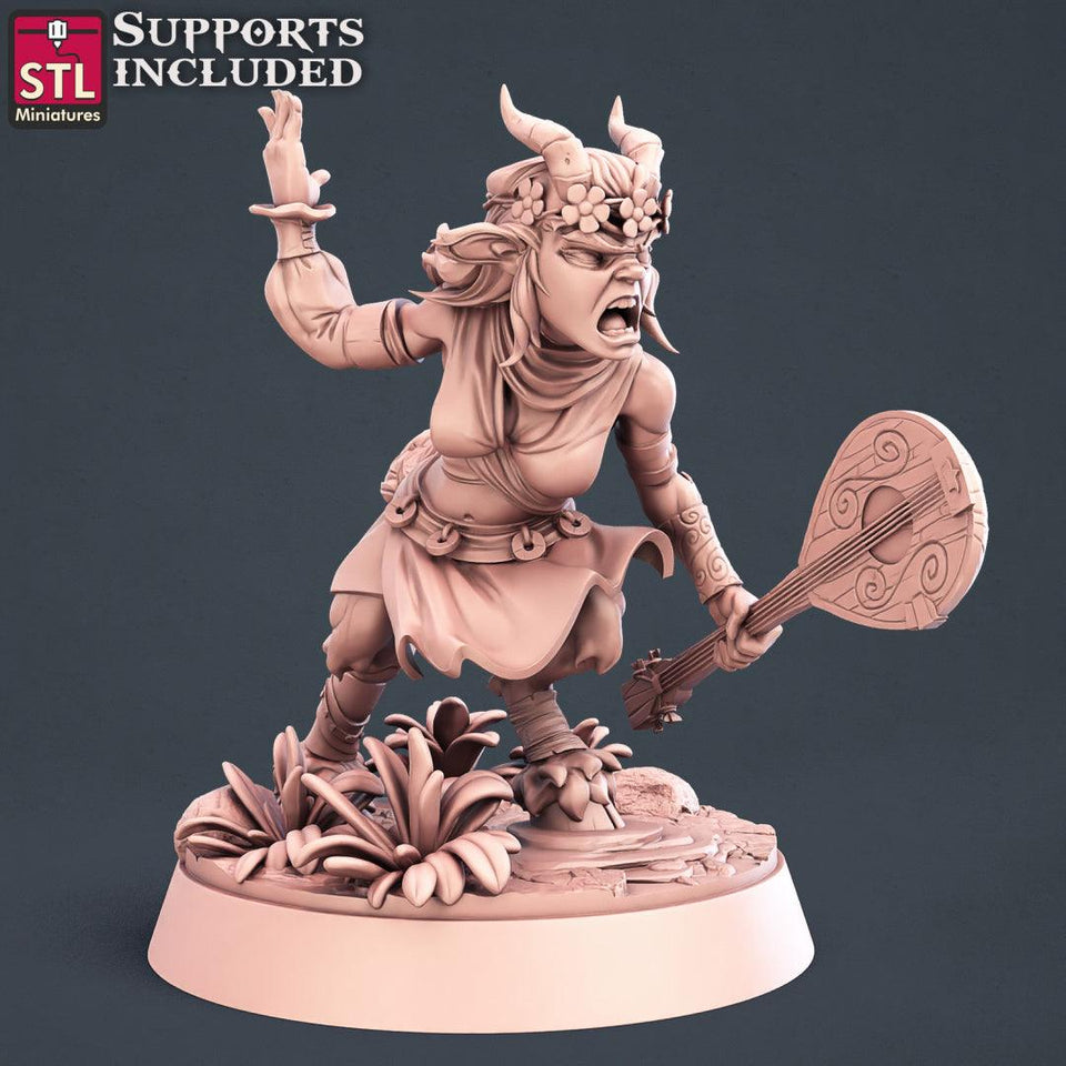 3D Printed STL Miniatures Satyrs Set 28 - 32mm War Gaming D&D - Charming Terrain