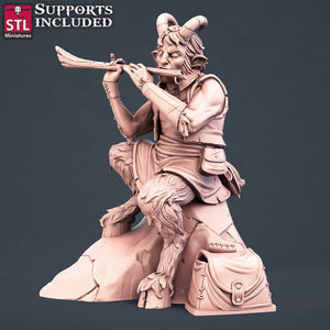 3D Printed STL Miniatures Satyrs Set 28 - 32mm War Gaming D&D - Charming Terrain