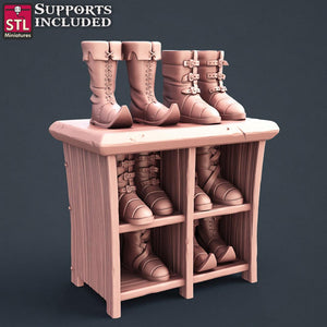 3D Printed STL Miniatures Shoemakers Set 28 - 32mm War Gaming D&D - Charming Terrain