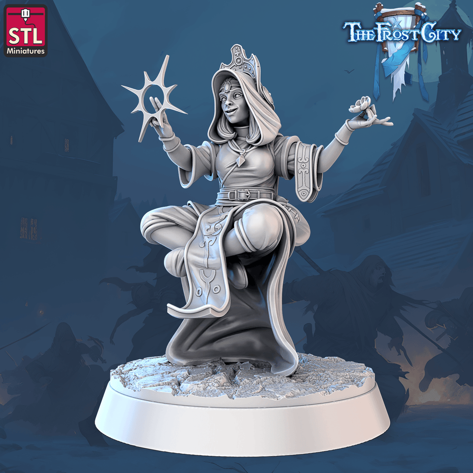 3D Printed STL Miniatures The Frost City Mages 28 - 32mm War Gaming D&D - Charming Terrain