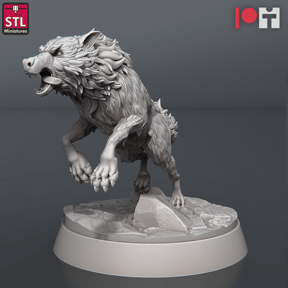 3D Printed STL Miniatures Wolves and Werewolves 28mm - 32mm War Gaming D&D - Charming Terrain