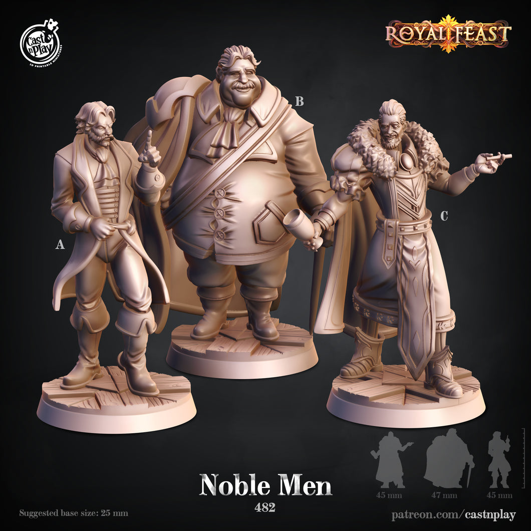 3D Printed Cast n Play Noble Men Royal Feast Death Tiles 28mm 32mm D&D