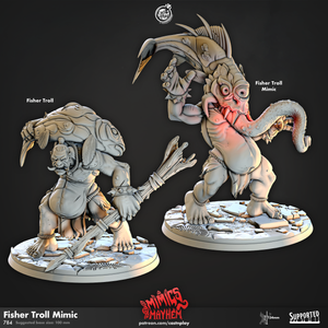 3D Printed Cast n Play Fisher Troll Mimic Mimics Mayhem Set 28mm 32mm D&D