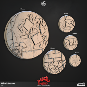 3D Printed Cast n Play Mimic Bases Mimics Mayhem Set 28mm 32mm D&D