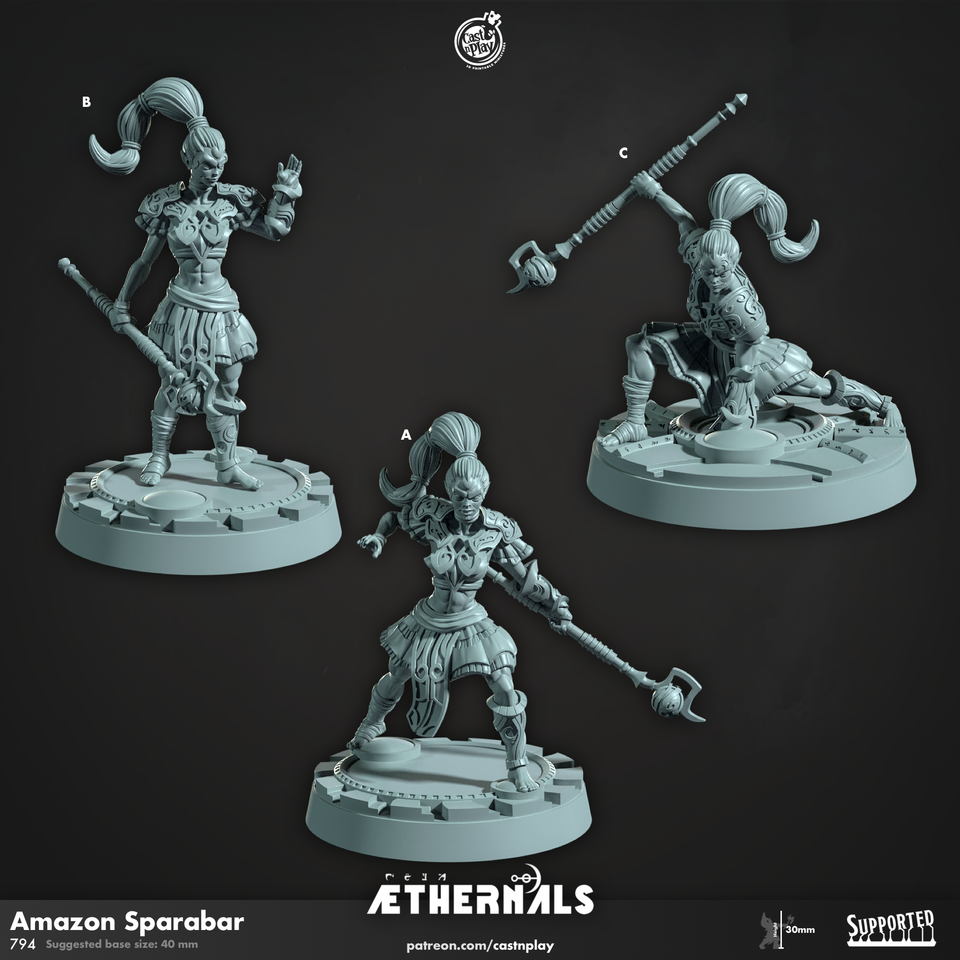 3D Printed Cast n Play Amazon Sparabar Aethernals Collection 28mm 32mm D&D