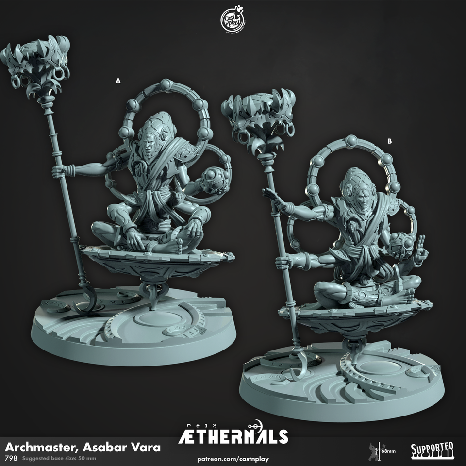 3D Printed Cast n Play Archmaster Asabar Vara Aethernals Collection 28mm 32mm D&D