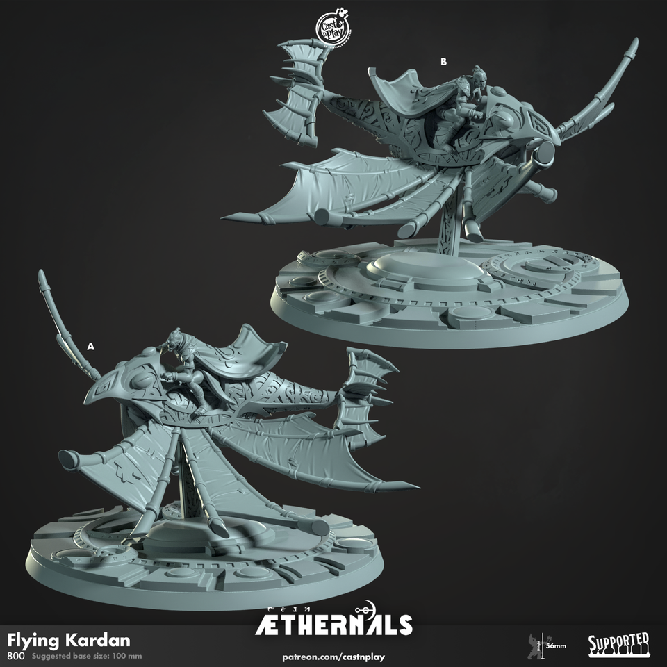 3D Printed Cast n Play Flying Kardan Aethernals Collection 28mm 32mm D&D