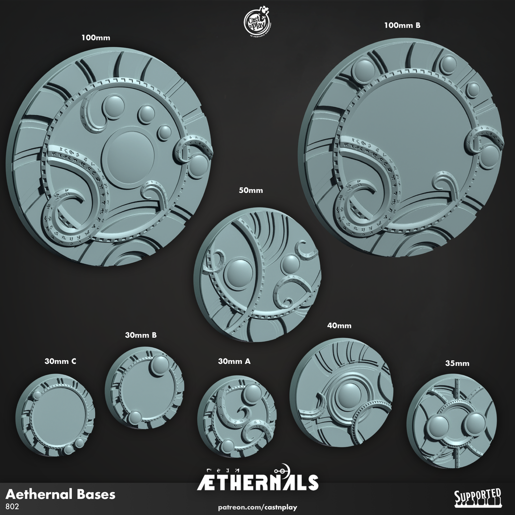 3D Printed Cast n Play Aethernal Bases Aethernals Collection 28mm 32mm D&D