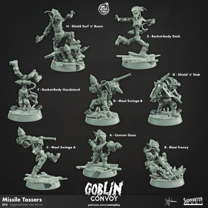 3D Printed Cast n Play Missile Tossers The Goblin Convoy 28mm 32mm D&D