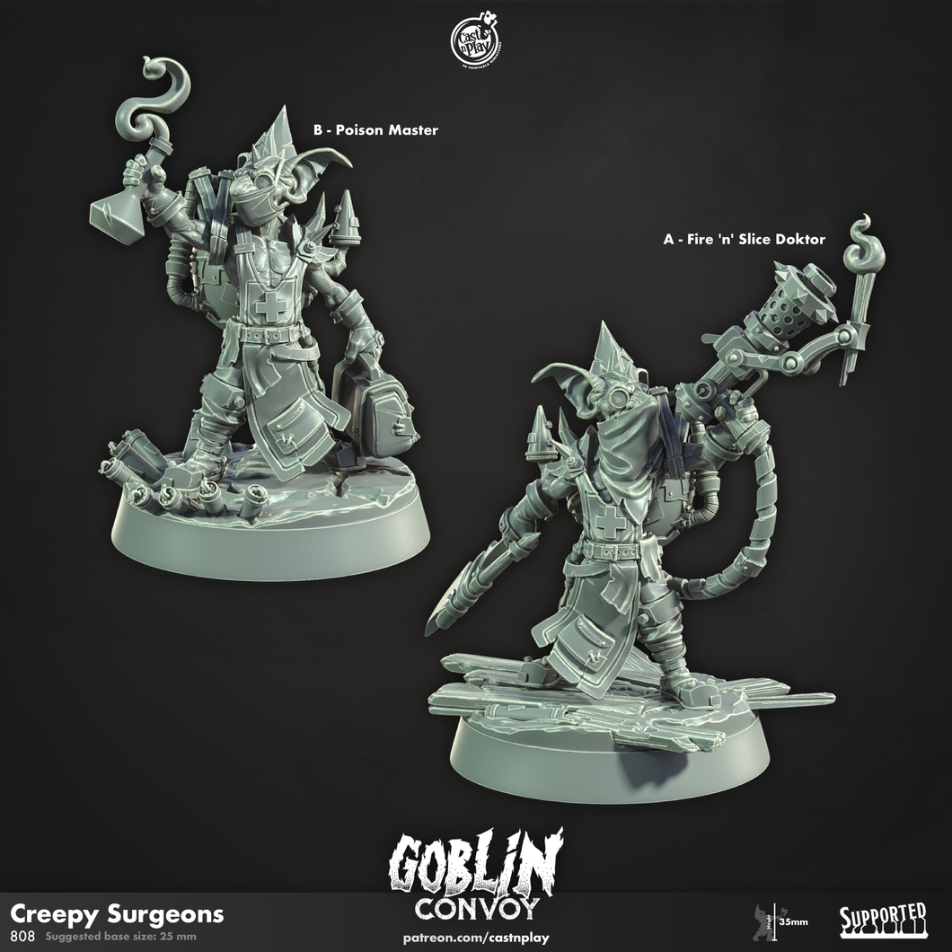 3D Printed Cast n Play Creepy Surgeons The Goblin Convoy 28mm 32mm D&D