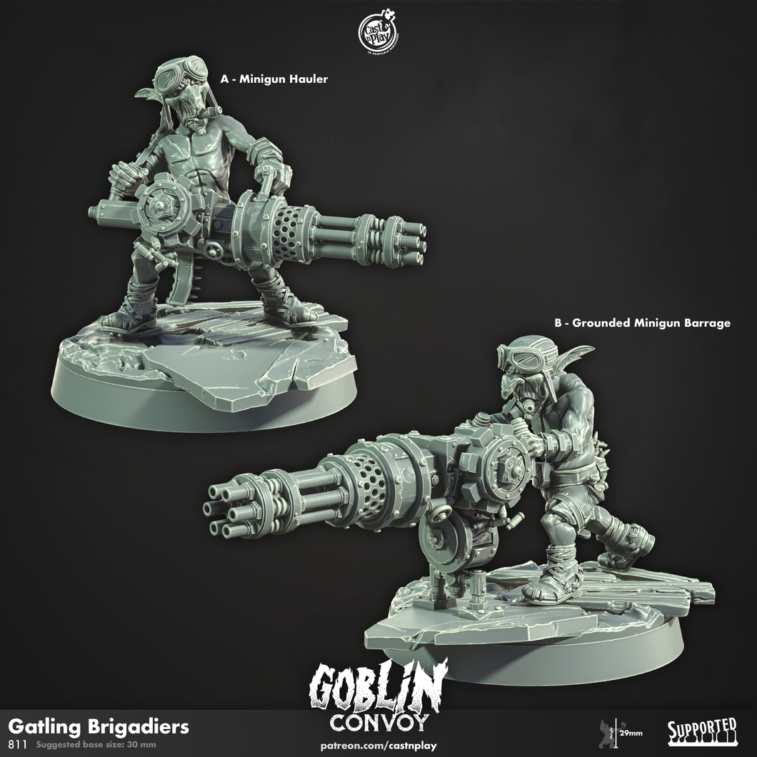 3D Printed Cast n Play Gatling Brigadiers The Goblin Convoy 28mm 32mm D&D