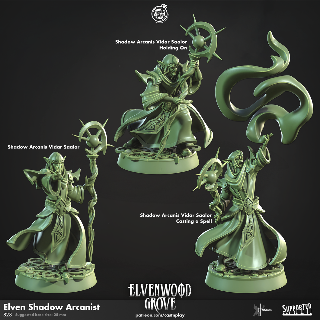 3D Printed Cast n Play Elven Shadow Arcanists Elvenwood Grove Set 28mm 32mm D&D