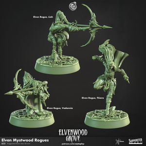 3D Printed Cast n Play Elven Mystwood Rogues Elvenwood Grove Set 28mm 32mm D&D