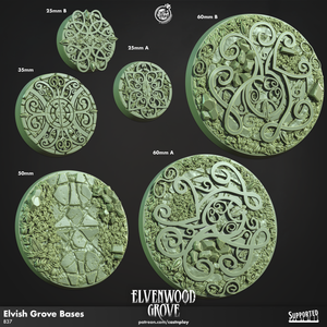 3D Printed Cast n Play Elvish Grove Bases Elvenwood Grove Set 28mm 32mm D&D