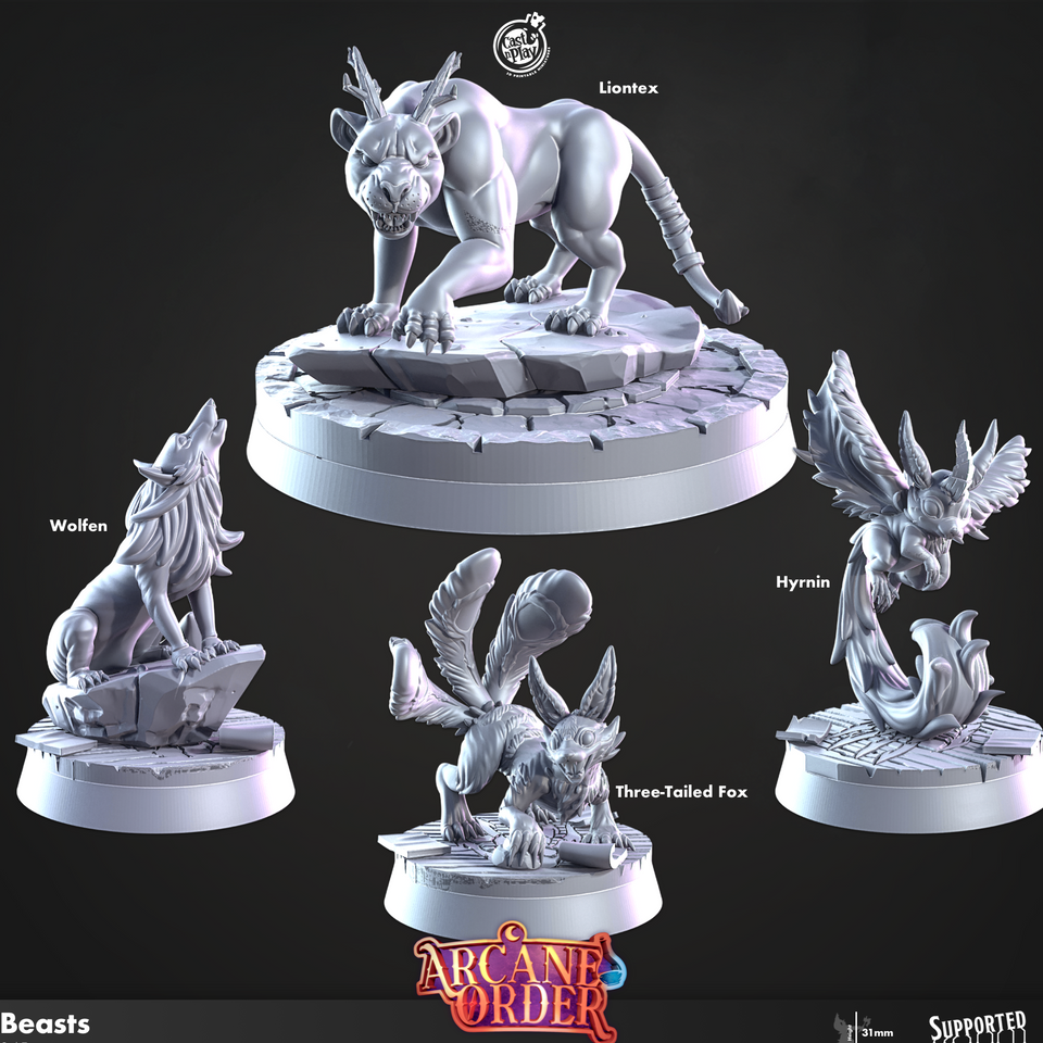 3D Printed Cast n Play Beasts Set 28mm 32mm D&D