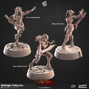 3D Printed Cast n Play Midnight Valkyries Vampires Set 28mm 32mm D&D