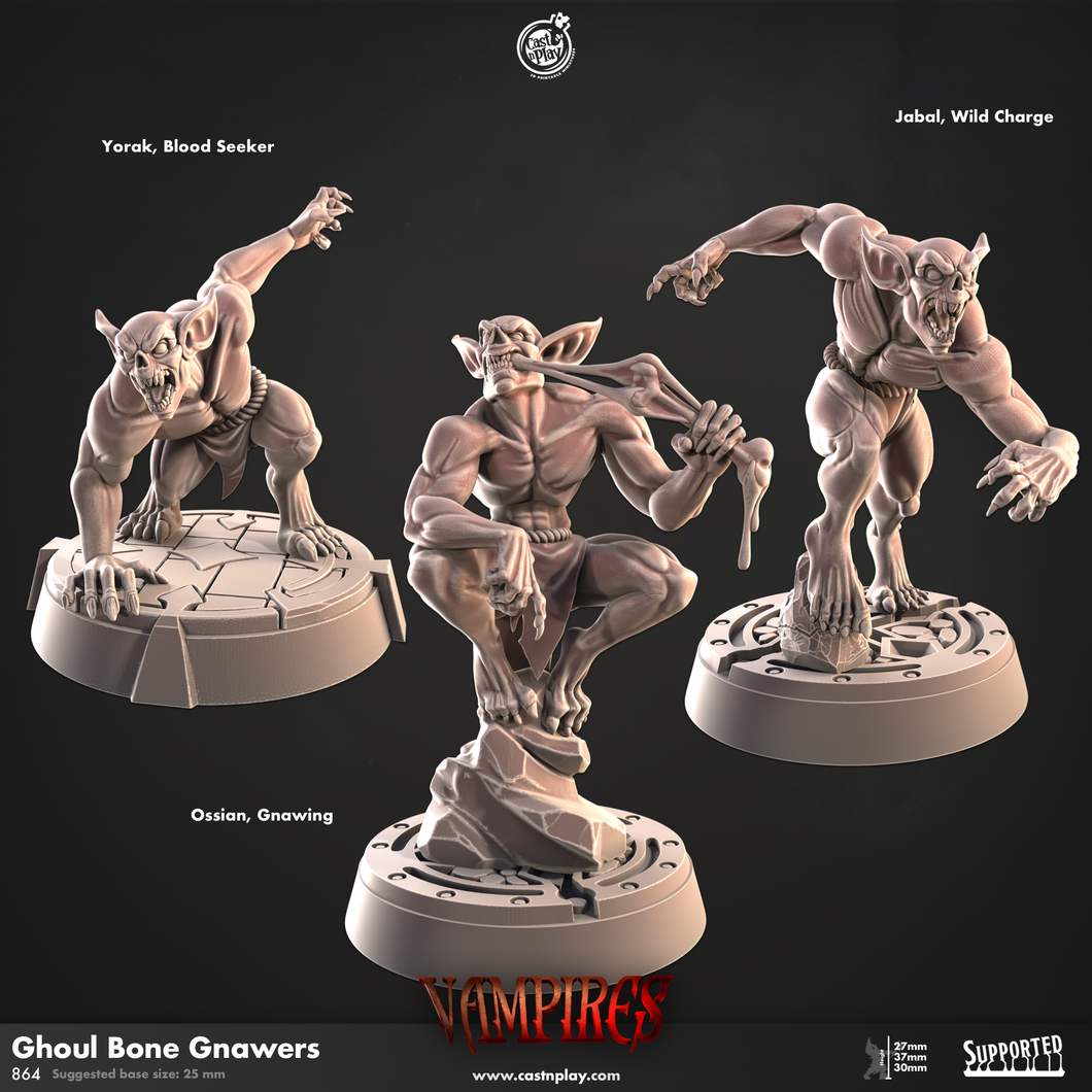 3D Printed Cast n Play Ghoul Bone Gnawers Vampires Set 28mm 32mm D&D