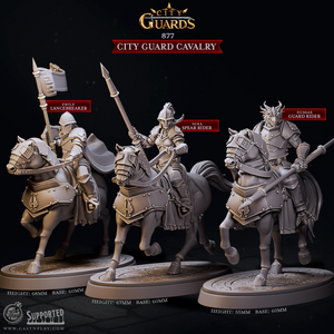 3D Printed Cast n Play City Guard Cavalry City Guards Set 28mm 32mm D&D