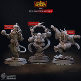 3D Printed Cast n Play Zen Master Monks Eternal Monks Set 28mm 32mm D&D