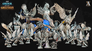 3D Printed Archvillain Games Astral Court Order of the Gryphon - Astral Gryphon Riders 28mm 32mm D&D