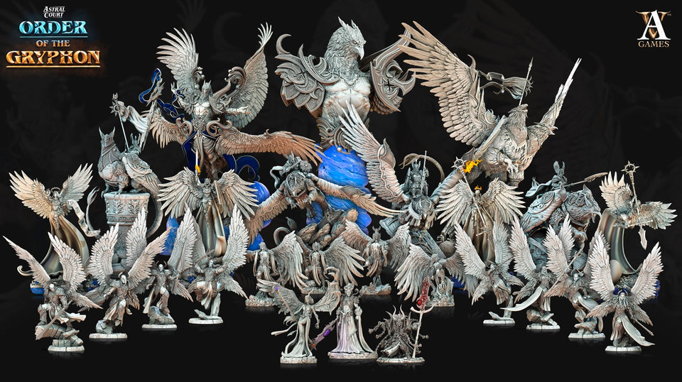 3D Printed Archvillain Games Astral Court Order of the Gryphon - Ucelot Skywardens 28mm 32mm D&D