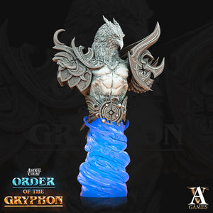 3D Printed Archvillain Games Aratiel the Golden Bust Astral Court Order of the Gryphon 28 32mm D&D