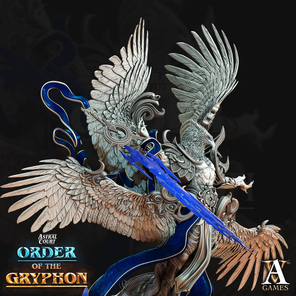 3D Printed Archvillain Games Aratiel the Golden Astral Court Order of the Gryphon 28 32mm D&D