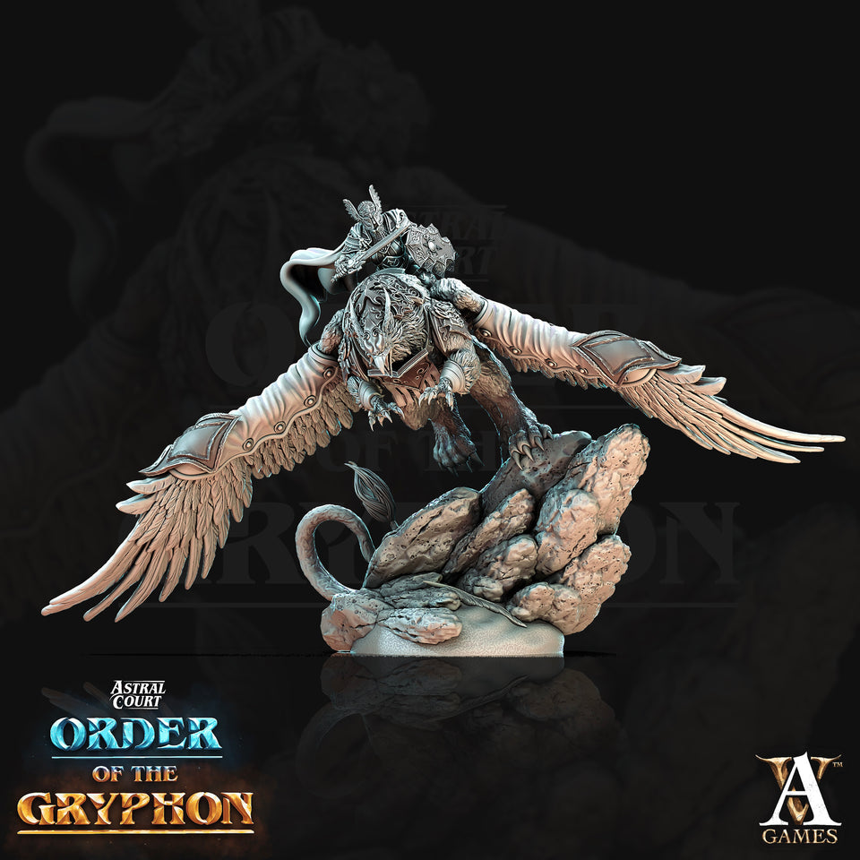 3D Printed Archvillain Games Astral Court Order of the Gryphon - Astral Gryphon Riders 28mm 32mm D&D