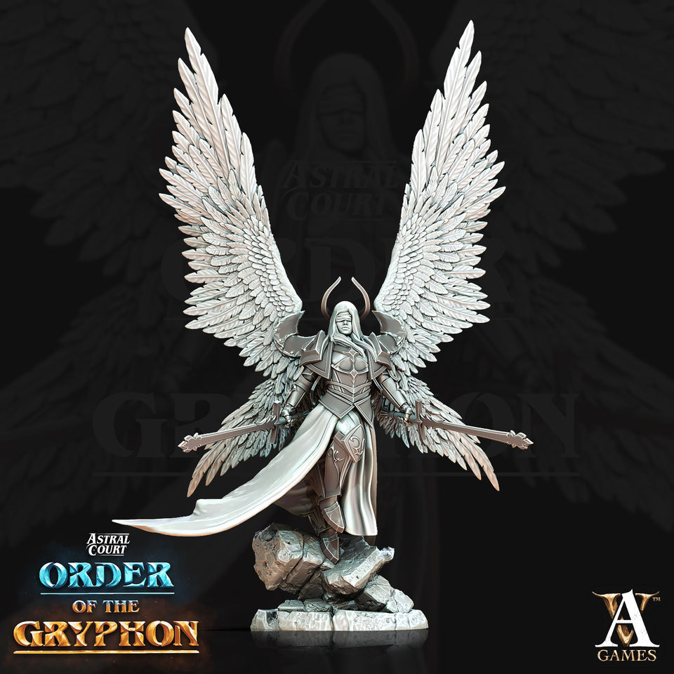 3D Printed Archvillain Games Astral Court Order of the Gryphon - Justiciar Angels Female 28mm 32mm D&D