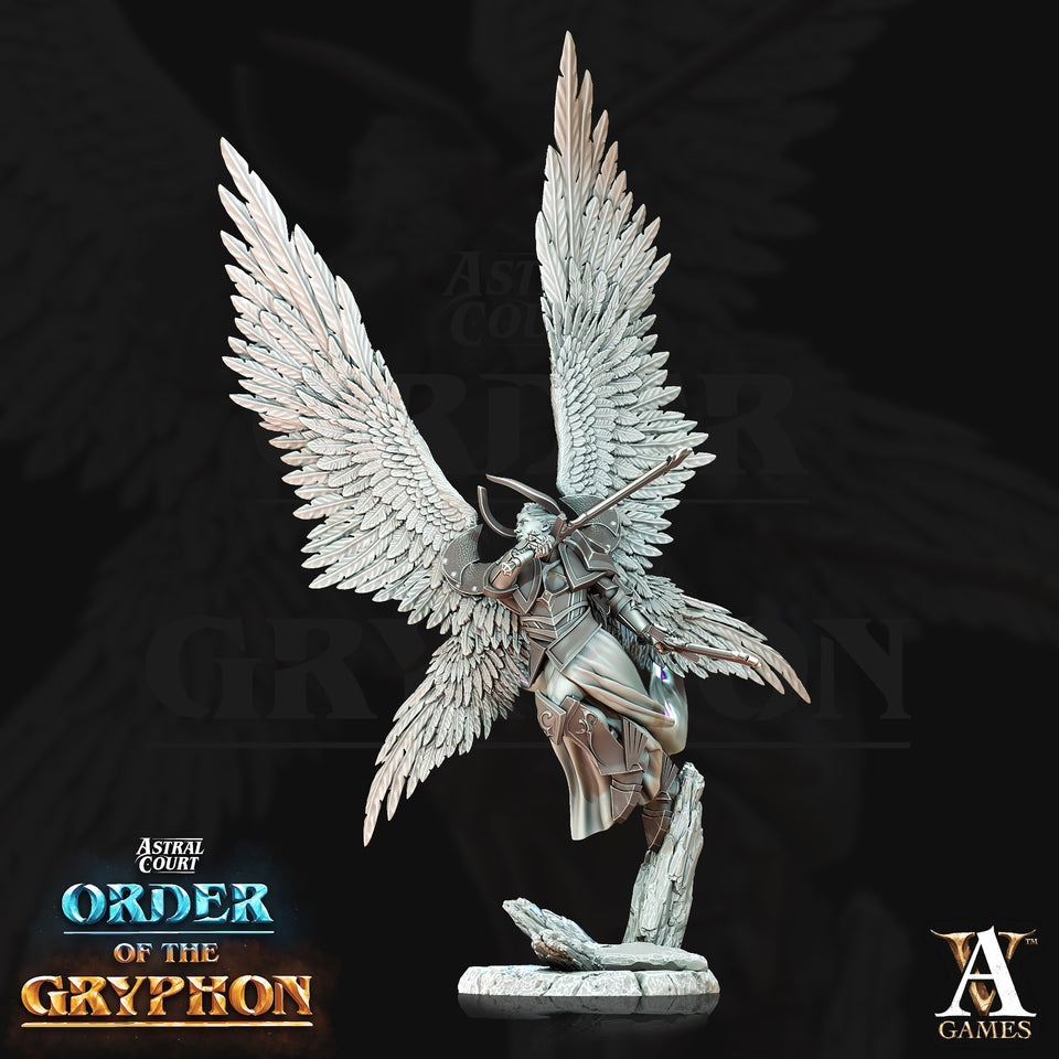 3D Printed Archvillain Games Astral Court Order of the Gryphon - Justiciar Angels Female 28mm 32mm D&D