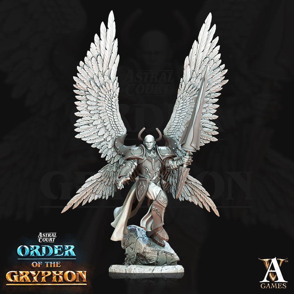 3D Printed Archvillain Games Astral Court Order of the Gryphon - Justiciar Angels Male 28mm 32mm D&D