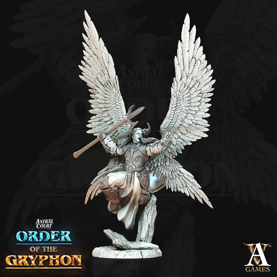 3D Printed Archvillain Games Astral Court Order of the Gryphon - Justiciar Angels Male 28mm 32mm D&D