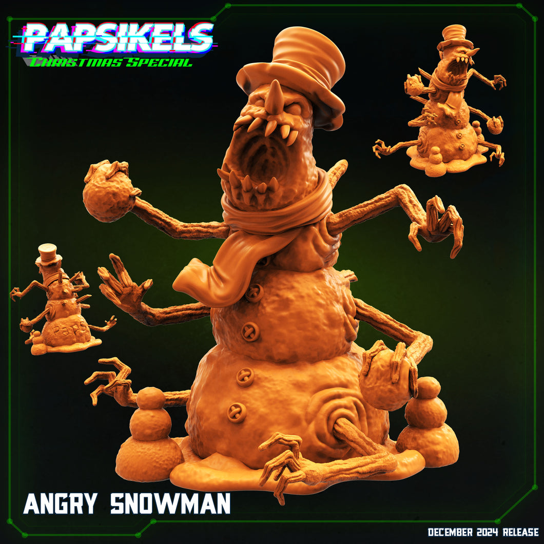 3D Printed Papsikels Angry Snowman 28mm 32mm