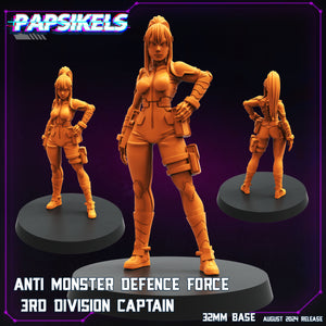 3D Printed Papsikels August 2024 Cyberpunk Anti Monster Defence Force Set 28mm 32mm