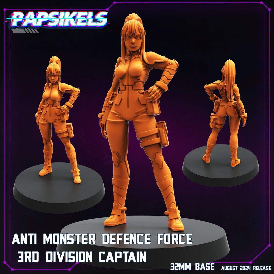 3D Printed Papsikels August 2024 Cyberpunk Anti Monster Defence Force Set 28mm 32mm