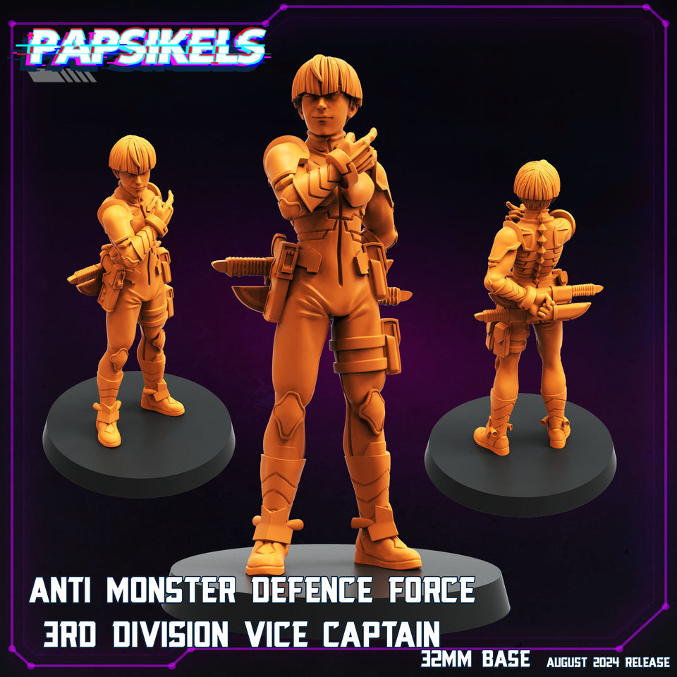 3D Printed Papsikels August 2024 Cyberpunk Anti Monster Defence Force Set 28mm 32mm